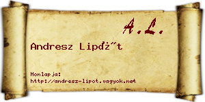 Andresz Lipót névjegykártya